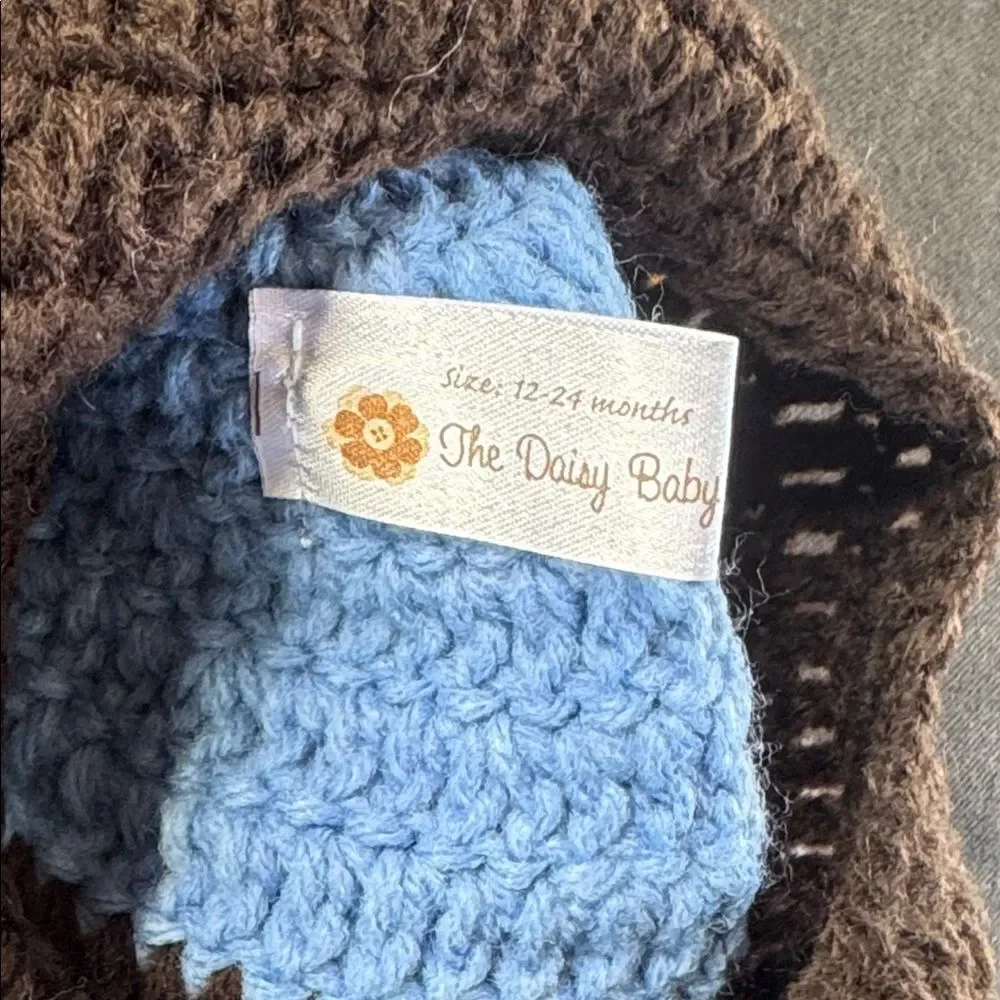 Daisy Baby Toddler Owl Beanie in Blue Photography 12-24 month NWT